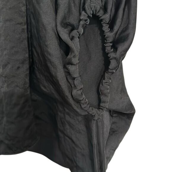 Michael Kors Black Oversized Batwing Top W/ Drawstring Sleeves M - Picture 6 of 10